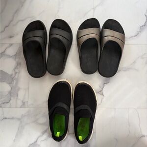 OOFOS Women’s Slides and Sneaker Bundle
